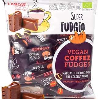 Органические конфеты SUPER FUDGiO - веганские и безглютеновые, со вкусом кофе - органические карамельные конфеты без пальмового масла - с органическим кокосовым молоком и кокосовым сахаром | 150 г
