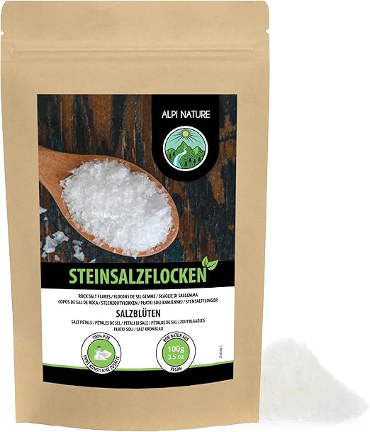 Хлопья каменной соли Alpi Nature, 100 г, испанская каменная соль для приготовления пищи, изысканная соль 0,1-8 мм.