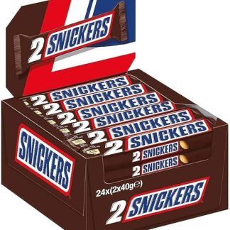 Шоколадные батончики Snickers | арахис, карамель | 24 двойных батончика в коробке (24 x 2 x 40 г)