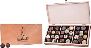 CHOCOLISSIMO - Пасхальные конфеты, пасхальный подарок - 30 изысканных конфет ручной работы в стильной деревянной коробке - Ассорти из пралине для ценителей, идея подарка для женщин