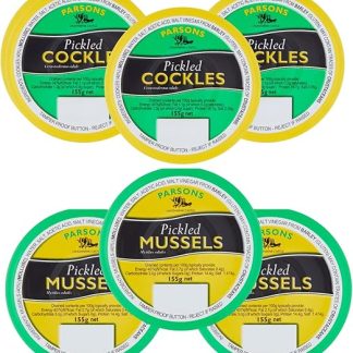 Маринованные петухи Parsons 155 г x 3 и маринованные мидии Parsons 155 г x 3 | готовы к употреблению | упаковка из 6 штук