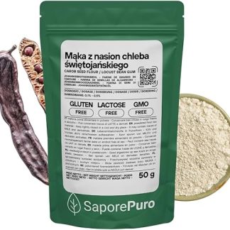 Мука из бобов рожкового дерева Saporepuro, 50 г – БЕЗ ГЛЮТЕНА – 100% чистый натуральный загуститель и желирующий агент – Идеально подходит для мороженого, сорбетов, десертов и соусов