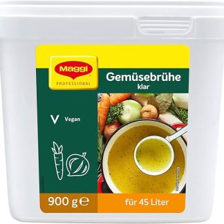 Профессиональный прозрачный овощной бульон MAGGI, веганский, объем 45 л, 1 упаковка (1 x 900 г GastroBox)