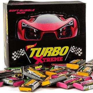Жевательная резинка Turbo Xtreme Soft Bubble Gum в стиле ретро, ​​импортные сладости на день рождения (полная коробка, 100 шт.)