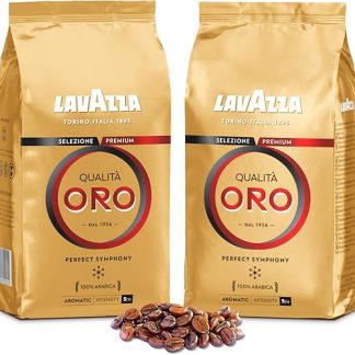LAVAZZA - Espresso Qualità Oro - Café Grain - Premium Selection - 100% арабика - Итальянский - Интенсивность 5 - 2 упаковки по 1 кг