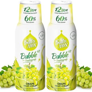 2 упаковки - FruttaMax - Концентрат фруктового сиропа С пониженным содержанием сахара С содержанием фруктов 60% Подходит для автоматов по продаже газированных напитков (2 x 500 мл) (2 x Виноград)