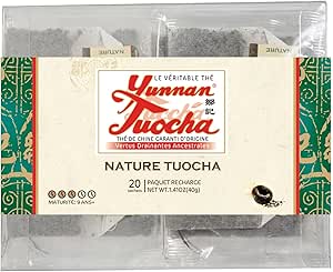 Чай Туоча Цзоуцзи из провинции Юньнань – 100% натуральный органический чай Туоча – регулирует уровень холестерина и очищает организм – 20 пакетиков по 40 г – гарантированное происхождение из провинции Юньнань (версия 1978-2015)