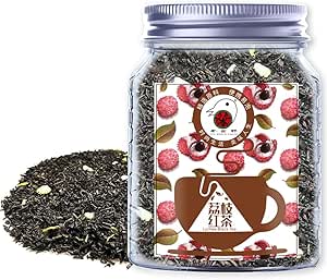 Черный чай с личи от Plant Gift, рассыпной черный чай с личи, для горячего и холодного чая, натуральный, ароматизированный, 60 г/2,11 унции.