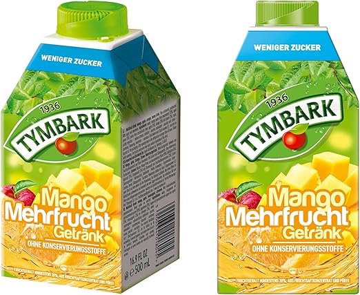 Фруктовый напиток Tymbark со вкусом манго, с пониженным содержанием сахара, без консервантов, 6 x 500 мл, манговый сок