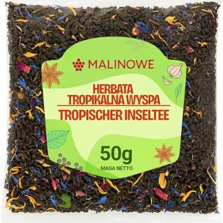 Чай «Тропический остров» с малиной, 50 г, с красным лимоном.