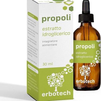 ERBOTECH Прополис (прополис) с пипеткой 30 мл, маточная настойка, чистый экстракт, натуральное средство от боли в горле, способствует оздоровлению верхних дыхательных путей.