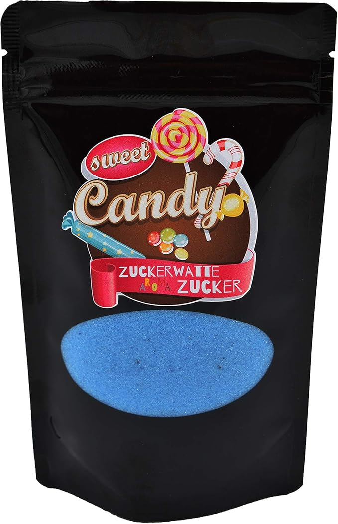 Ароматизированный сахар Hopser Food Fun | Жевательная резинка | Цветной сахар для сахарной ваты, аппаратов для сахарной ваты, попкорна, украшения, 1 x 200 г