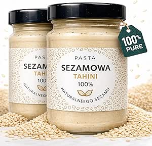 Тахинная паста из 100% обжаренных семян кунжута – натуральная кунжутная паста без добавок, кремообразная, подходит для хумуса, соусов и дипов, восточной кухни, набор из 2 × 300 г.