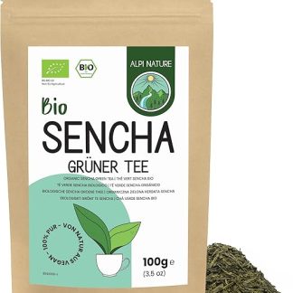 Органический зеленый чай Сенча от Alpi Nature, 100 г, рассыпной чай Сенча, с натуральным кофеином.