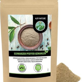 Молотый черный перец Alpi Nature 500 г, молотый черный перец горошком, порошок черного перца для приготовления пищи.
