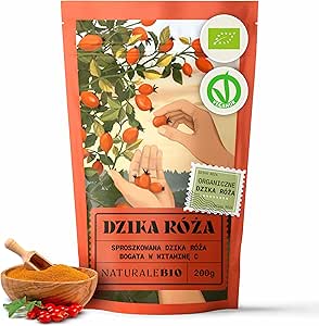 Натуральный органический порошок шиповника NaturaleBio, 200 г. Чистый и натуральный продукт из цельных измельченных плодов шиповника. Богат витамином С и идеально подходит для приготовления настоев, травяных чаев и смузи.