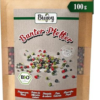 Органический цветной перец Biojoy (100 г), смесь перцев (белый, красный, зеленый, черный)