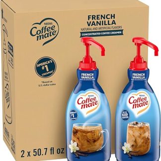Сливки для кофе NESTLE Coffee Mate, французская ваниль, флакон с дозатором 1,5 л, упаковка из 2 штук.