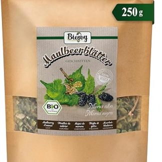 Органический чай из листьев шелковицы Biojoy (250 г), сушеный и измельченный (Morus alba, Morus nigra)