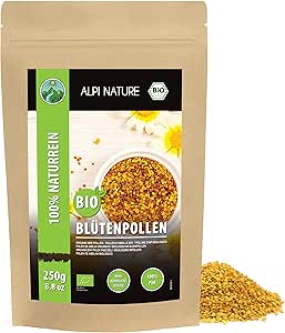 Гранулы органической пчелиной пыльцы Alpi Nature 250 г, пчелиная пыльца, натуральные гранулы.