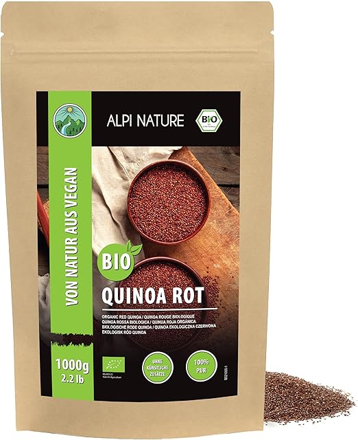 Alpi Nature Органическая красная киноа 1 кг, красная киноа для приготовления пищи и салатов