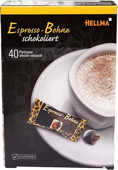 Кофейные зерна Hellma Espresso в нежном темном шоколаде - 40 шт. шоколада, по 1,1 г каждый - коробка для поставок - для кафе, ресторанов
