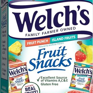 Фруктовые снеки Welch's, набор «Фруктовый пунш» и «Островные фрукты», идеально подходят для школьных обедов, без глютена, большая упаковка, 0,8 унции в индивидуальных порционных пакетиках (40 штук в упаковке).