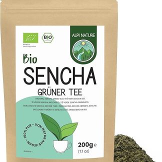 Органический зеленый чай Сенча Alpi Nature, 200 г, рассыпной чай Сенча, с натуральным кофеином.