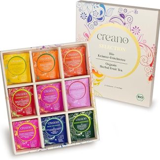 Подарочный набор органического фруктового и травяного чая Creano – 27 пакетиков органического чая 9 восхитительных сортов – 54 г*