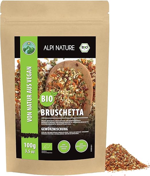 Смесь специй для брускетты Alpi Nature Organic Spicy Bruschetta Spice Mix 100 г, смесь специй чили.