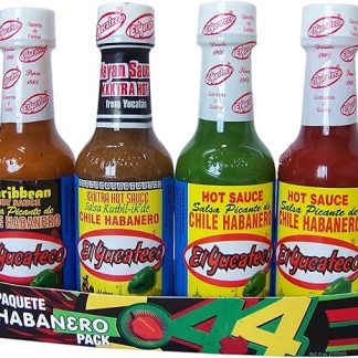Набор El Yucateco из 4 острых соусов: 1 красный соус, 1 зеленый соус, 1 очень острый соус, 1 карибский соус.