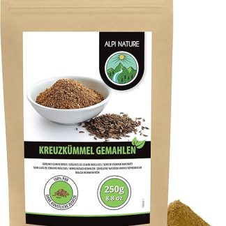 Kreuzkümmel gemahlen (250 г), Kreuzkümmelpulver 100% натуральный, Kreuzkümmelsamen gemahlen natürlich ohne Zusätze, веганский