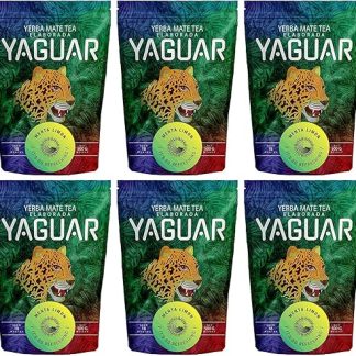 Yaguar Menta Limón 3 кг (6 x 500 г) Фруктовый мате из Бразилии Сила натурального кофеина Освежающий вкус как в горячем, так и в холодном виде Чай мате с лимоном и мятой 3000 г