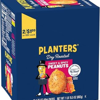 Жареный арахис Planters со сладким и острым вкусом, 1,75 унции (упаковка из 18 штук)