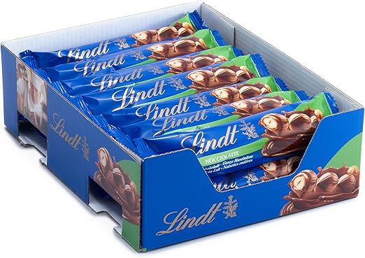 Шоколадный батончик Lindt с ночным шоколадом, 18 x 35 г, шоколадный батончик с цельномолочным фундуком, вкрапленным в фундуковый крем, большая упаковка, шоколадный подарочный набор