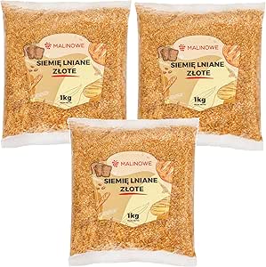Семена льна сорта «Золотистая малина», 3 x 1 кг, свежие золотистые семена.