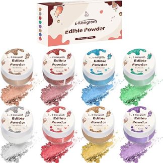 Пищевые блестки E-Kongton для еды, напитков и тортов - пищевые блестки для еды, напитков и тортов - до 8 цветов (вес: 3 г/флакон)