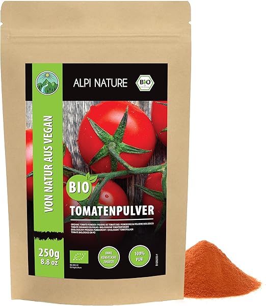 Органический томатный порошок Alpi Nature 250 г, сушеные и молотые томаты, смесь специй.