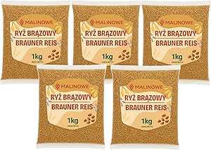 Набор коричневого риса с малиной, 5 кг, натуральный, высокого качества.