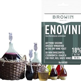 Винные дрожжи Browin 400300 Enovini на 10-35 л сусла, для крепких и прозрачных вин с содержанием алкоголя до 18%, 7 г.