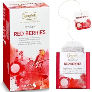 Чайный пакетик Ronnefeldt Красные ягоды – клубнично-малиновый фруктовый чай, 25 пакетиков, 62,5 г