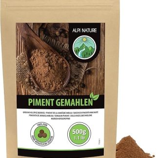 Молотый душистый перец Alpi Nature (500 г) – 100% натуральный чистый порошок душистого перца без добавок, подходит для веганов.