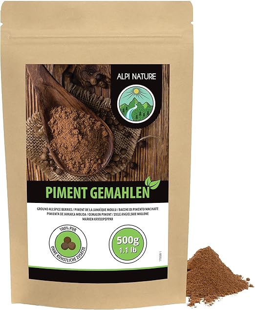 Молотый душистый перец Alpi Nature (500 г) – 100% натуральный чистый порошок душистого перца без добавок, подходит для веганов.
