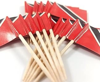 Набор миниатюрных флажков-украшений для кексов JBCD Тринидад и Тобаго (100 шт.)