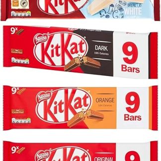 Набор шоколадных батончиков Kat 2 Finger Mixed Set: 4 x 9 батончиков (36 батончиков) KitKat Original, темного, белого и оранжевого цвета. Идеально подходят для обедов с собой, пикников или перекусов.