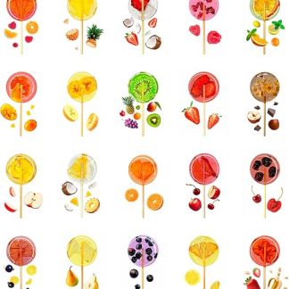 Набор TimPops – фруктовые леденцы без сахара с настоящими фруктами внутри, ручной работы – большая коробка из 20 штук