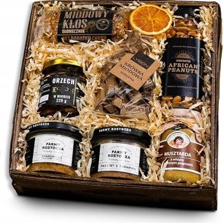 Подарочная корзина Valerio – набор домашнего приготовления с паштетом, паштетом из бекона, горчицей с виски, медом и орехами Польский подарок для мужчин или деловых людей