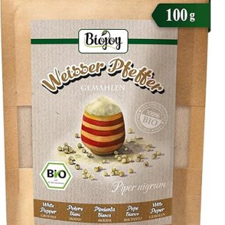 Органический молотый белый перец Biojoy (100 г), без добавок (Piper nigrum L.)