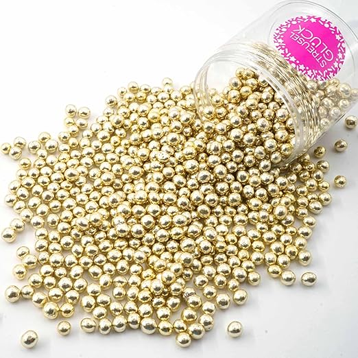 Мини-шоколадные хрустящие шарики Happy Chocolate Crispy Balls золотистого металлического цвета, 150 г, сахарные жемчужины, шоколадная посыпка, идеально подходят для детского дня рождения, Рождества, кексов, маффинов.