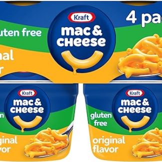 Макароны с сыром Kraft без глютена, оригинальные, упаковка из 4 штук, стаканчики по 1,9 унции.